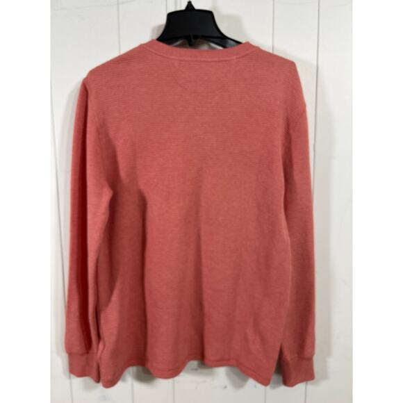 ANAPO Men's Waffle Long Sleeve Henley in Salmon. Size Small. NWOT - Picture 5 of 6